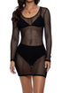 Luli Fama My Net Or Yours Long Sleeve Mini Dress